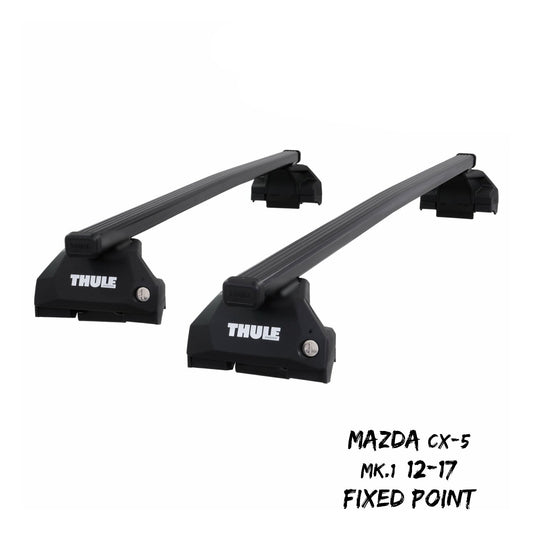 Thule Steel SquareBar Evo Roof Bars Set to fit Mazda CX-5 Mk.1 12-17 Fixed Point