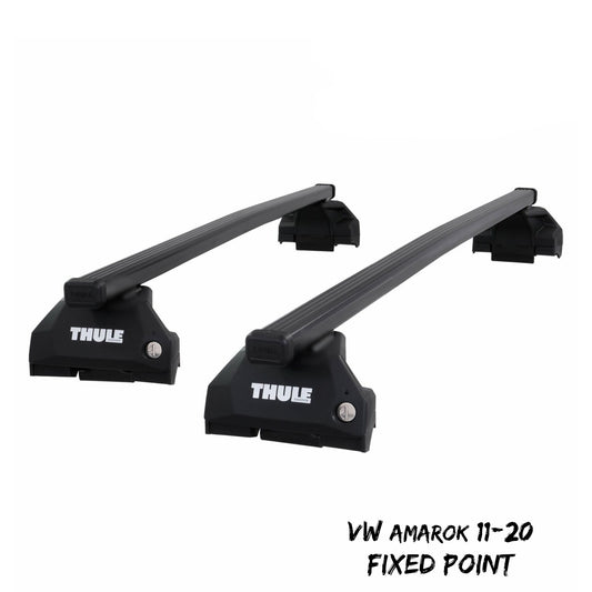 Thule Steel SquareBar Evo Roof Bars Set to fit VW Amarok 11-20 Fixpoint Pair