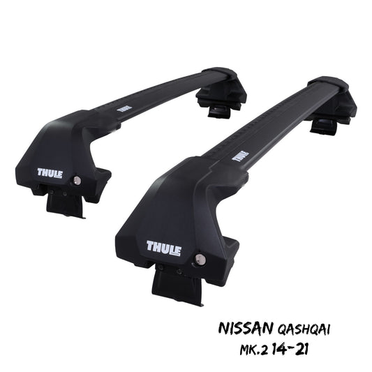 Thule WingBar Edge Black Aluminium Roof Bars Set for Nissan Qashqai Mk.2 14-21