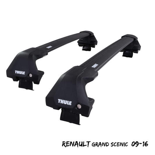 Thule WingBar Edge Black Aluminium Roof Bars Set for Renault Grand Scenic 09-16