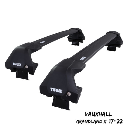 Thule WingBar Edge Black Aluminium Roof Bars Set for Vauxhall Grandland X 17-22