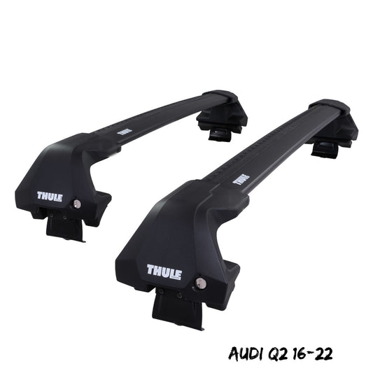 Thule WingBar Edge Black Aluminium Roof Bars Set to fit Audi Q2 16-22 Lockable