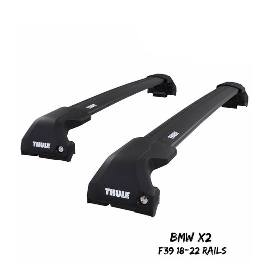 Thule WingBar Edge Black Aluminium Roof Bars Set to fit BMW X2 F39 18-22 Rails