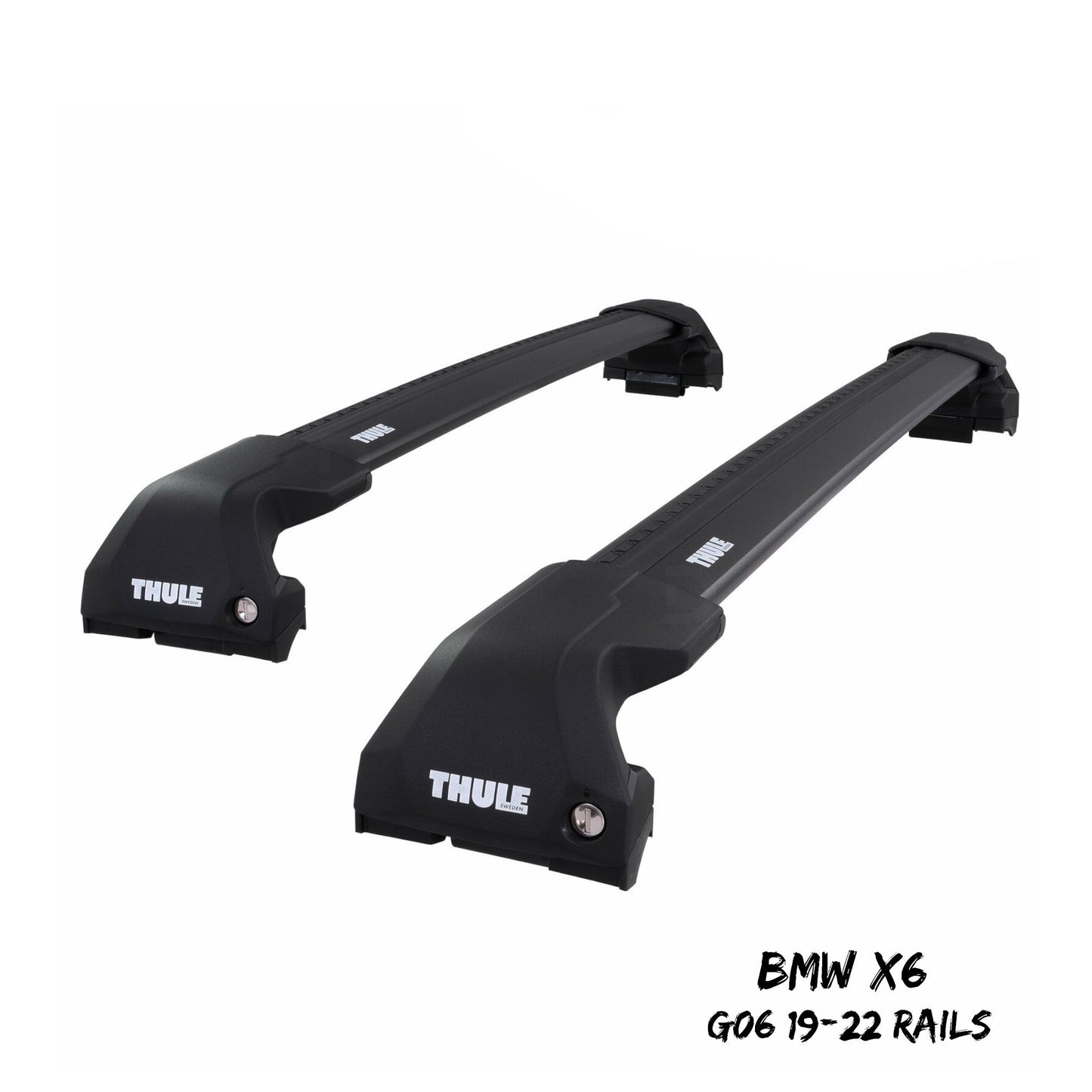 Thule WingBar Edge Black Aluminium Roof Bars Set to fit BMW X6 G06 19-22 Rails