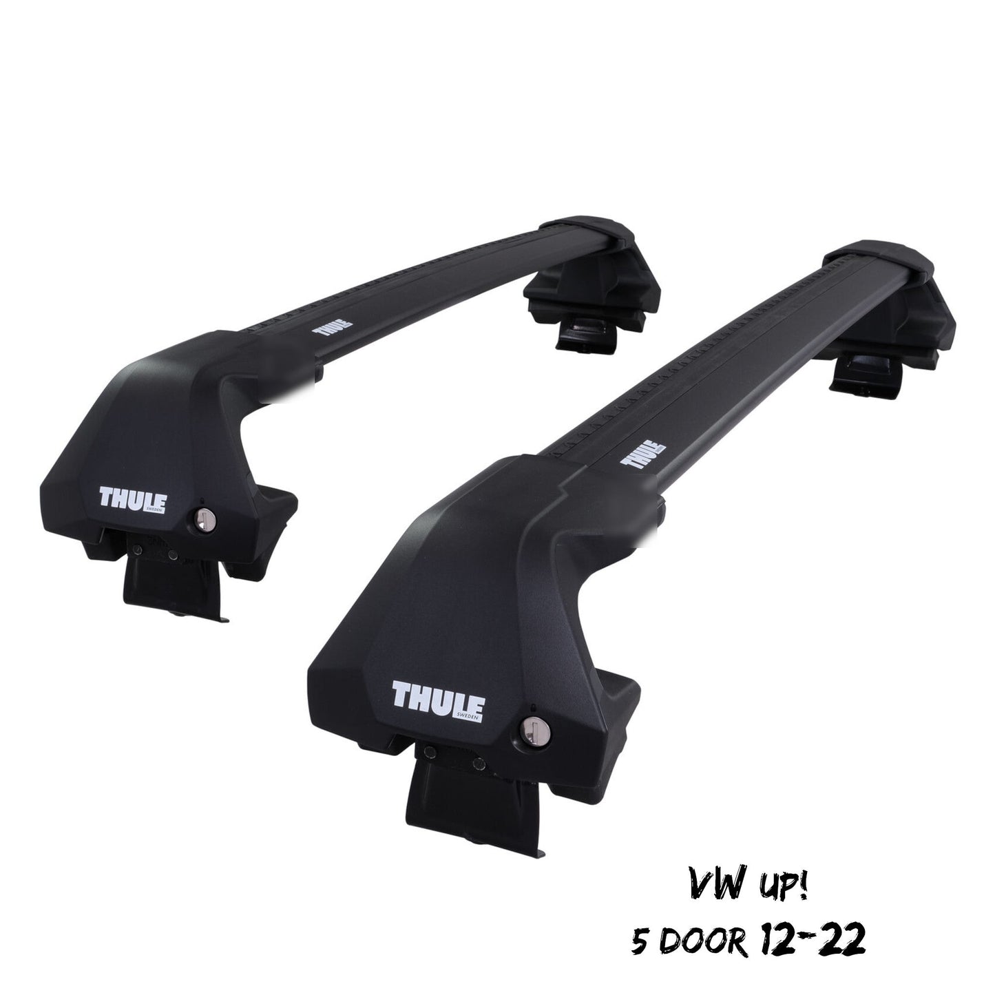 Thule WingBar Edge Black Aluminium Roof Bars Set to fit VW UP! 5 Door 12-22 Pair