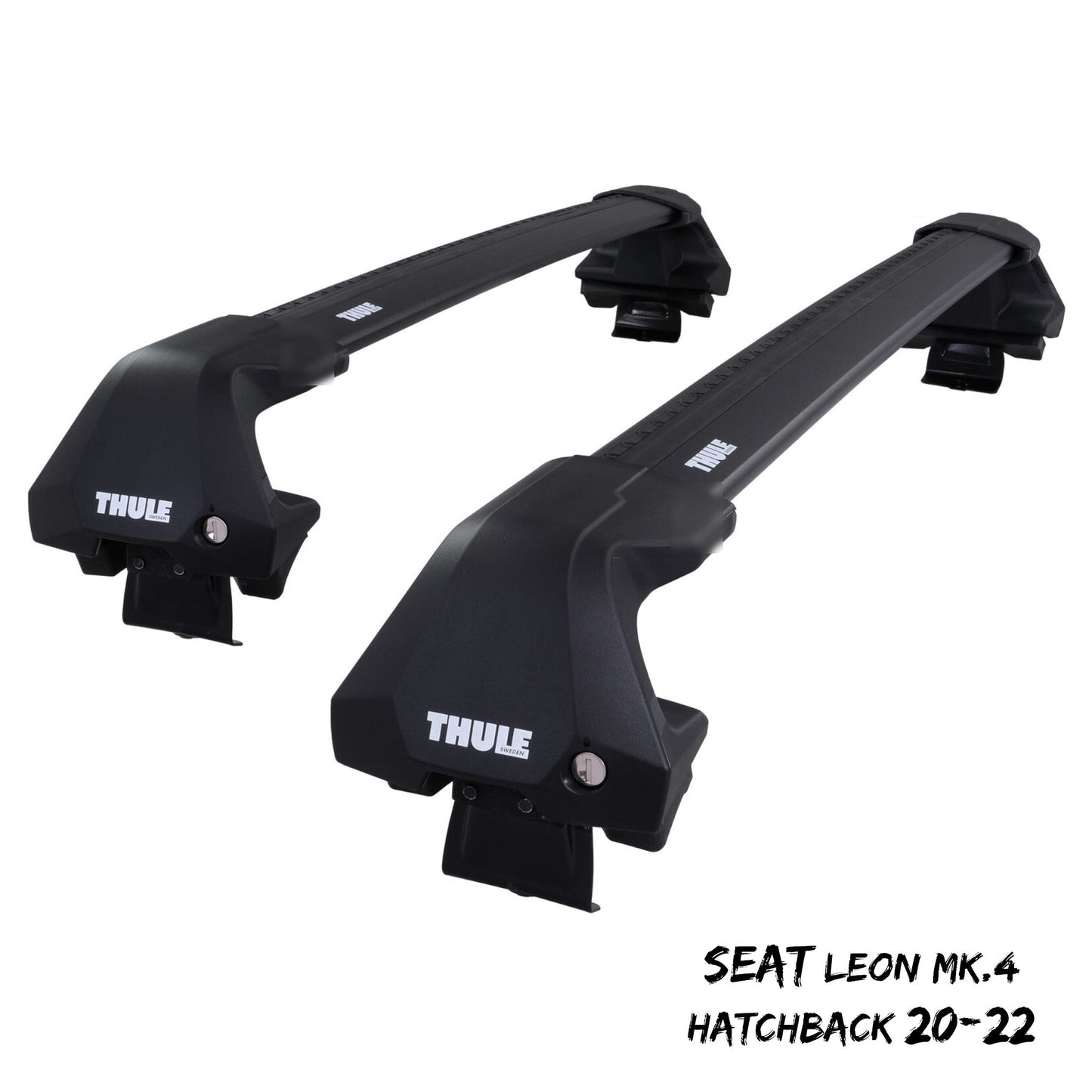 Thule WingBar Edge Black Aluminium Roof Bars for Seat Leon Hatchback Mk.4 20-22