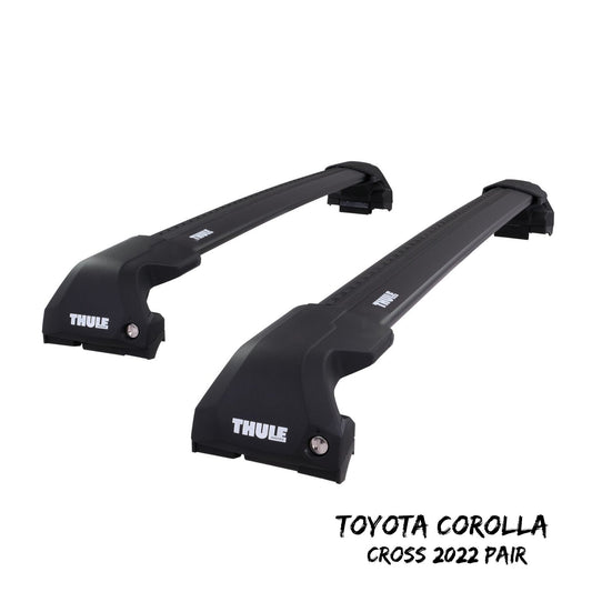 Thule WingBar Edge Black Aluminium Roof Bars for Toyota Corolla Cross 2022 Pair