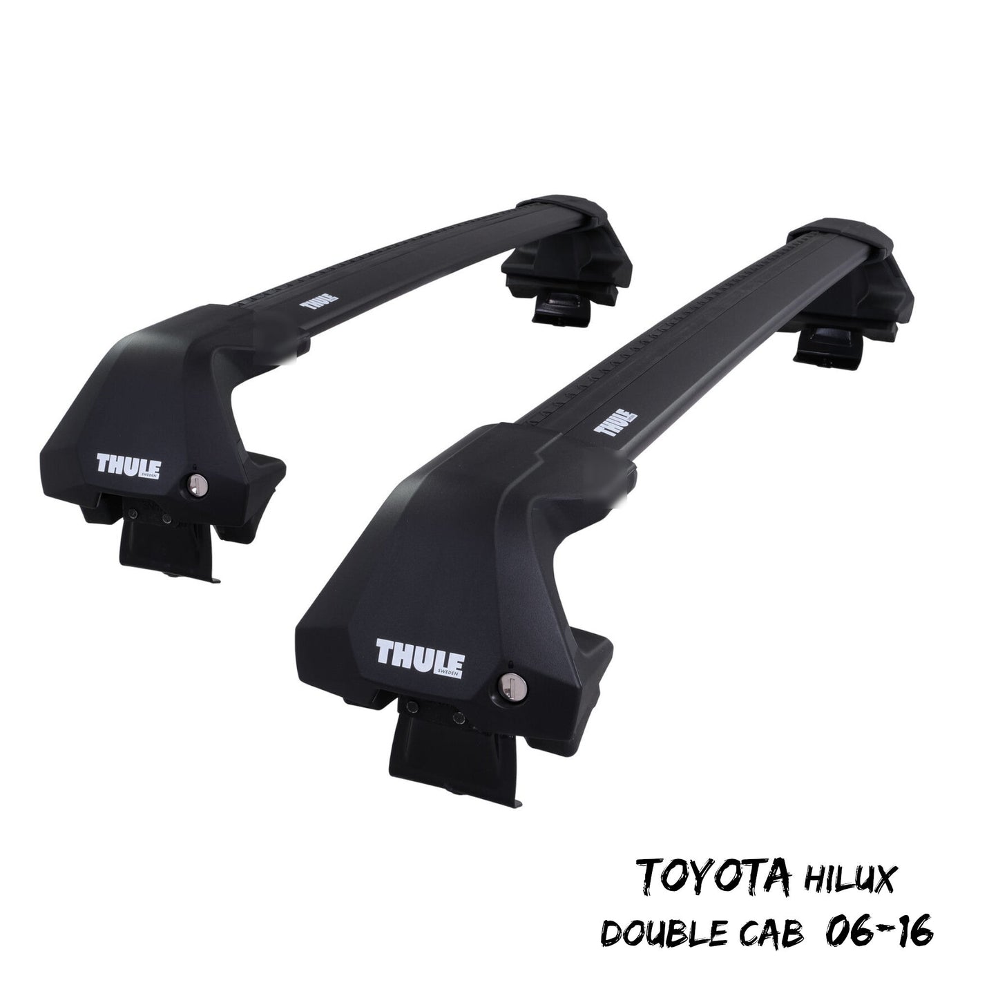 Thule WingBar Edge Black Aluminium Roof Bars for Toyota Hilux Double Cab 06-16