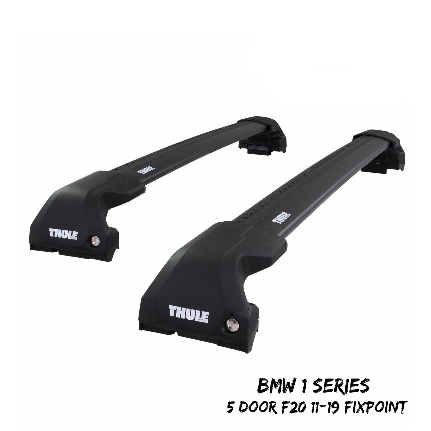 Thule WingBar Edge Black Roof Bar Set for BMW 1 Series 5 Door F20 11-19 Fixpoint