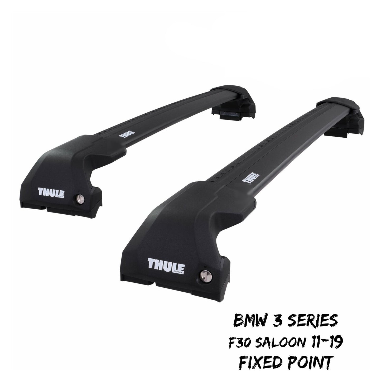 Thule WingBar Edge Black Roof Bar Set for BMW 3 Series Saloon F30 11-19 Fixpoint