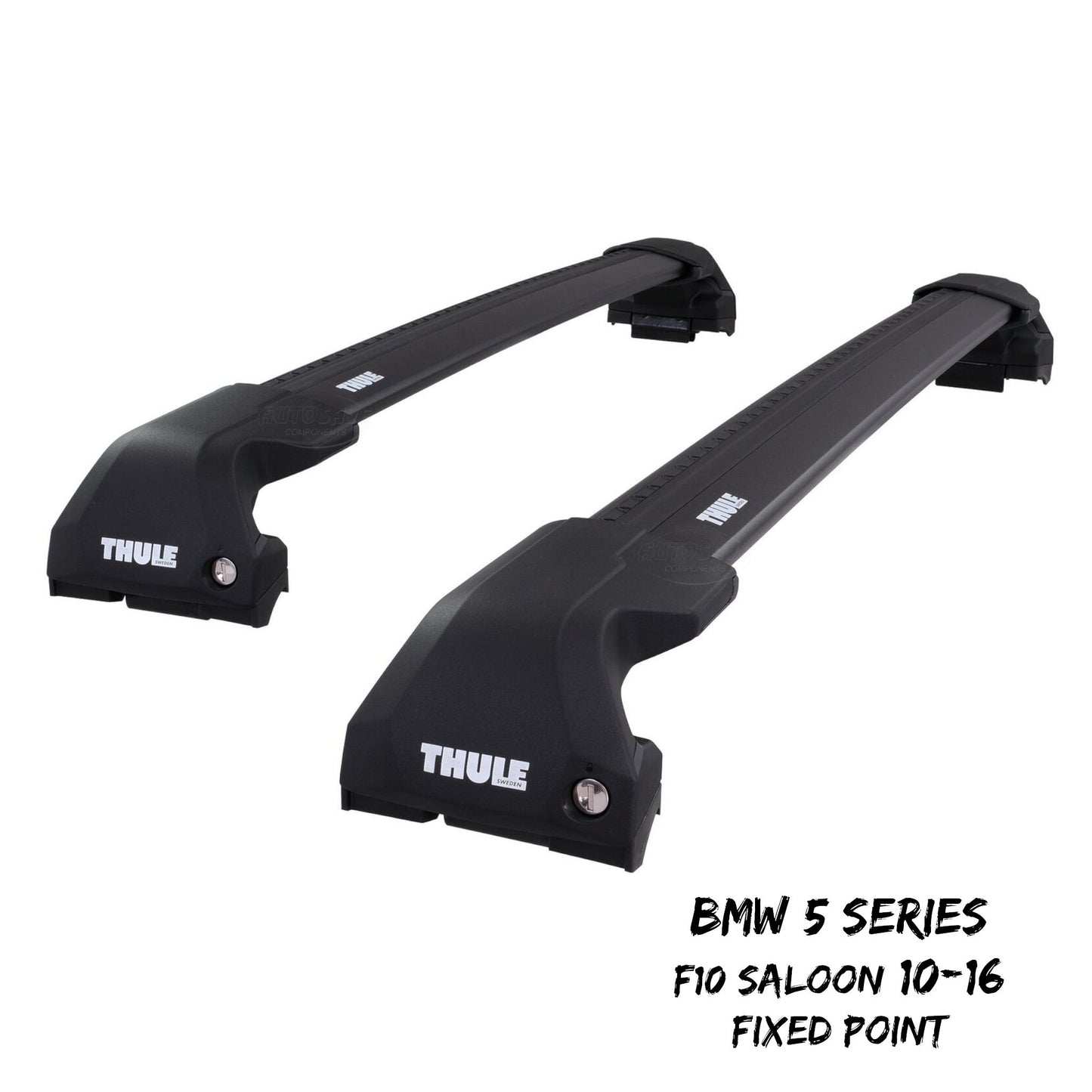 Thule WingBar Edge Black Roof Bars BMW 5 Series F10 Saloon 10-16 Fixed Point