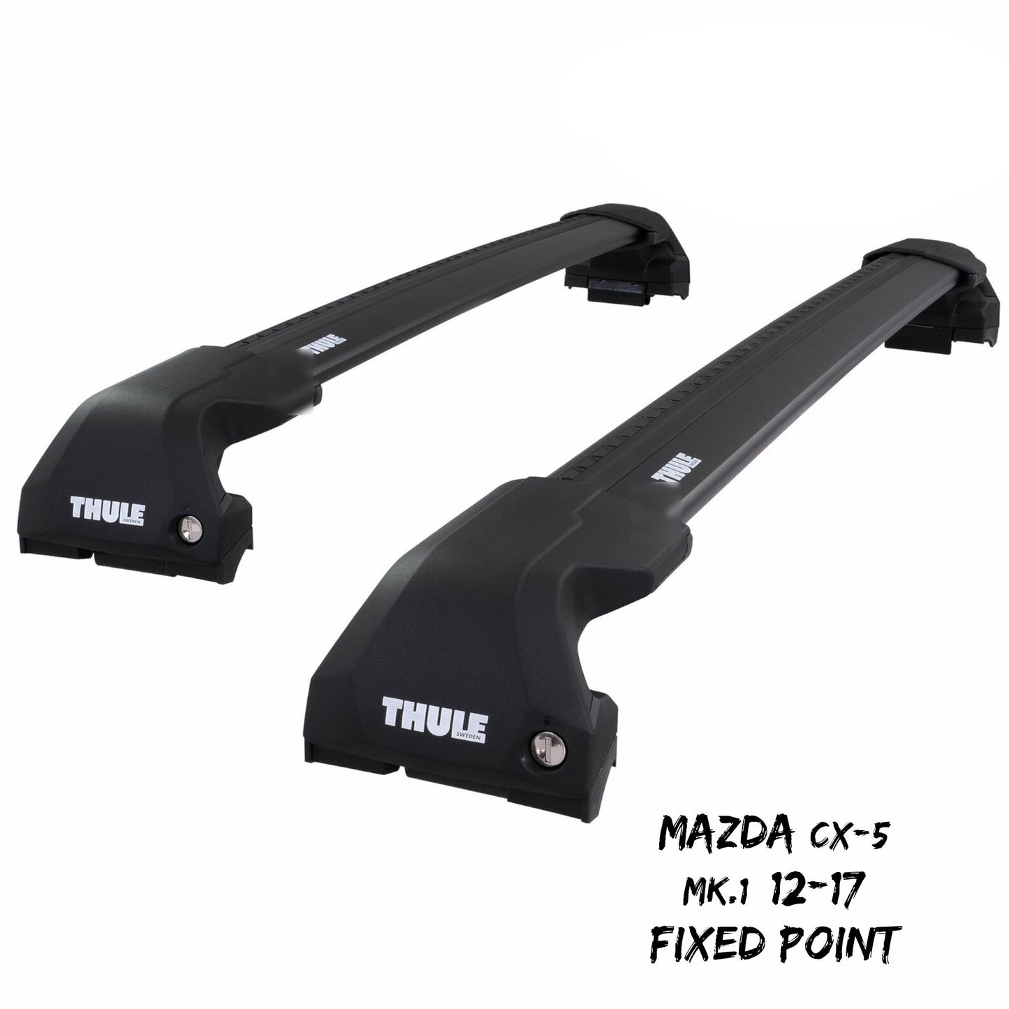 Thule WingBar Edge Black Roof Bars Mazda CX-5 Mk.1 12-17 Fixed Point Alu Aero