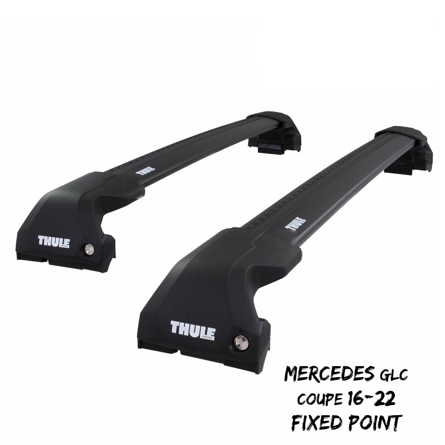 Thule WingBar Edge Black Roof Bars Mercedes GLC Coupe 16-22 Fixed Point Alu Aero