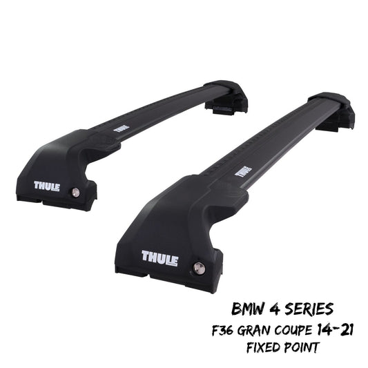 Thule WingBar Edge Black Roof Bars Set to fit BMW 4 Series Gran Coupe F36 14-21