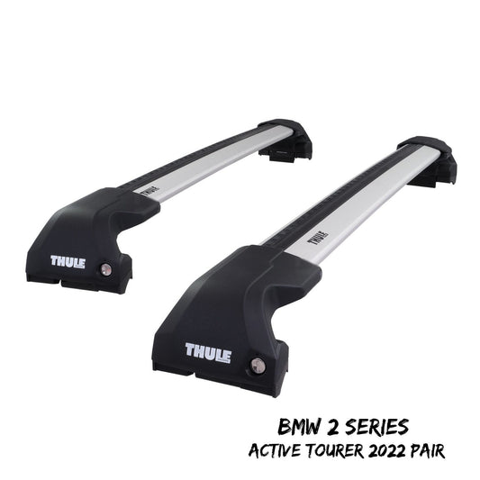 Thule WingBar Edge Silver Alu Roof Bars for BMW 2 Series Active Tourer 2022 Pair