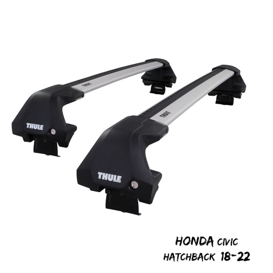 Thule WingBar Edge Silver Aluminium Roof Bar Set for Honda Civic Hatchback 11-16