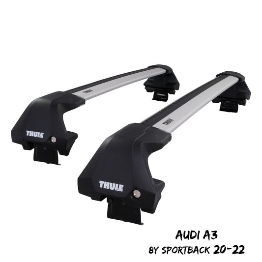 Thule WingBar Edge Silver Roof Bars Set for Audi A3 Sportback 20-22 Closed Rail