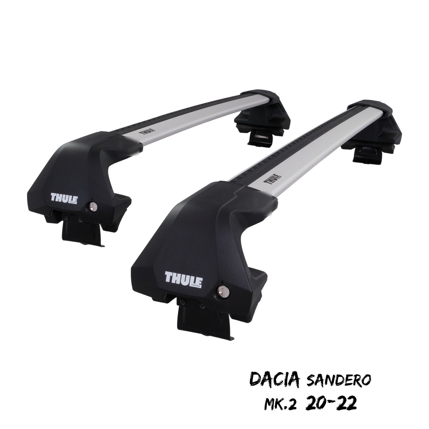 Thule WingBar Edge Silver Aluminium Roof Bars Set for Dacia Sandero Mk.2 20-22