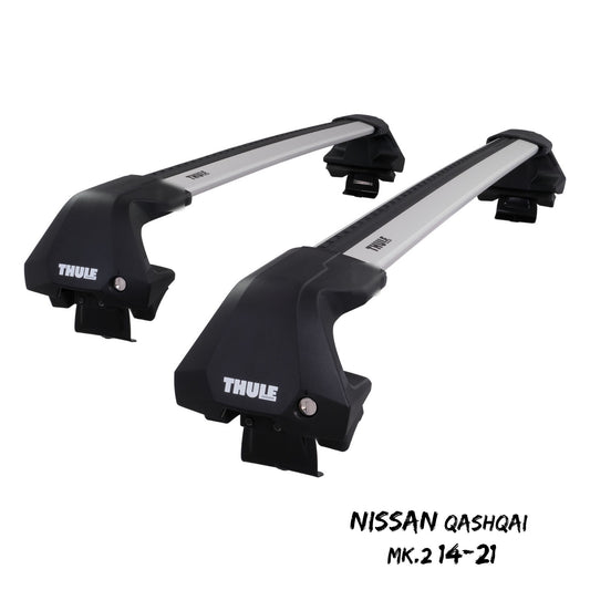 Thule WingBar Edge Silver Aluminium Roof Bars Set for Nissan Qashqai Mk.2 14-21