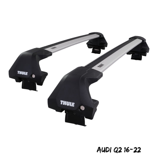 Thule WingBar Edge Silver Aluminium Roof Bars Set to fit Audi Q2 16-22 Lockable