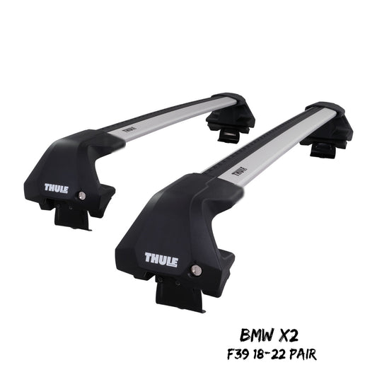 Thule WingBar Edge Silver Aluminium Roof Bars Set to fit BMW X2 F39 18-22 Pair