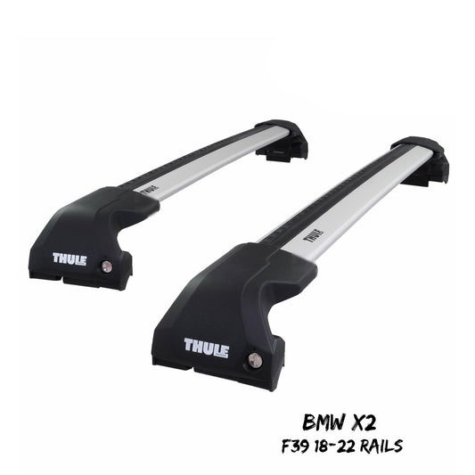 Thule WingBar Edge Silver Aluminium Roof Bars Set to fit BMW X2 F39 18-22 Rails.