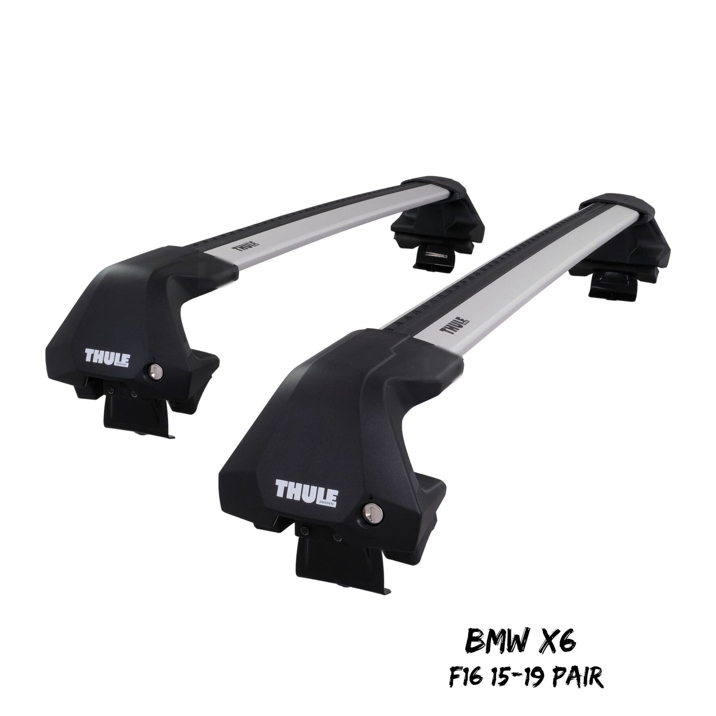 Thule WingBar Edge Silver Aluminium Roof Bars Set to fit BMW X6 F16 15-19 Pair