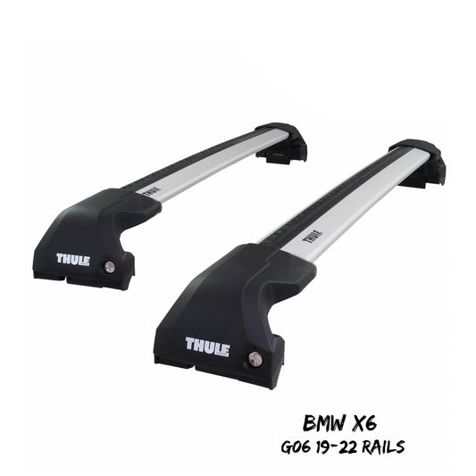 Thule WingBar Edge Silver Aluminium Roof Bars Set to fit BMW X6 G06 19-22 Rails