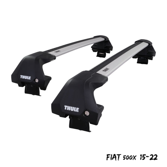 Thule WingBar Edge Silver Aluminium Roof Bars Set to fit Fiat 500X 15-22 Pair