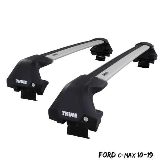 Thule WingBar Edge Silver Aluminium Roof Bars Set to fit Ford C-Max 10-19 Pair