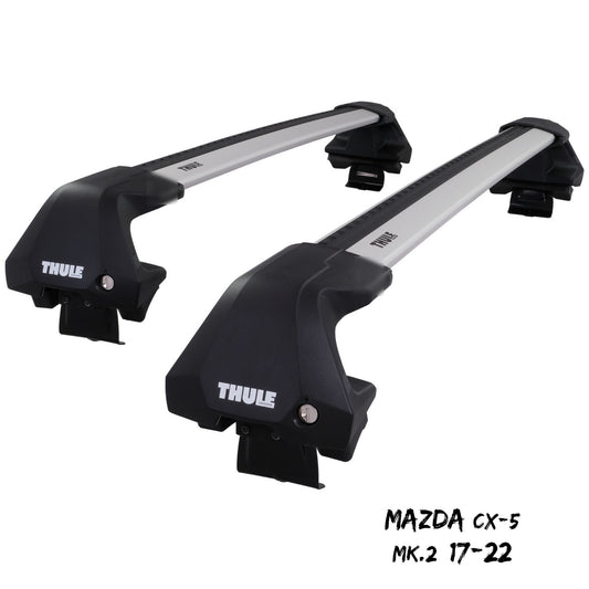 Thule WingBar Edge Silver Aluminium Roof Bars Set to fit Mazda CX-5 Mk.2 17-22