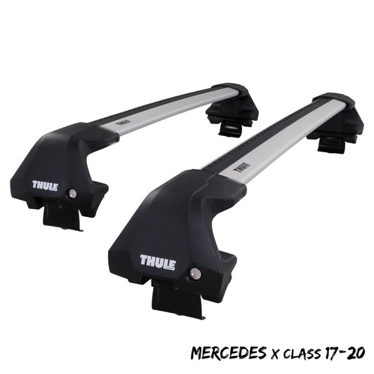 Thule WingBar Edge Silver Aluminium Roof Bars Set to fit Mercedes X Class 17-20