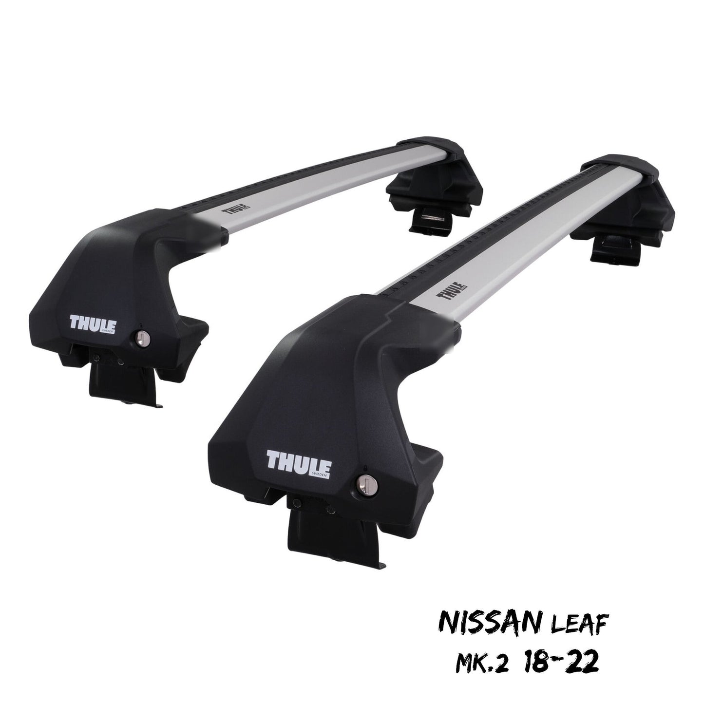 Thule WingBar Edge Silver Aluminium Roof Bars Set to fit Nissan Leaf Mk.2 18-22