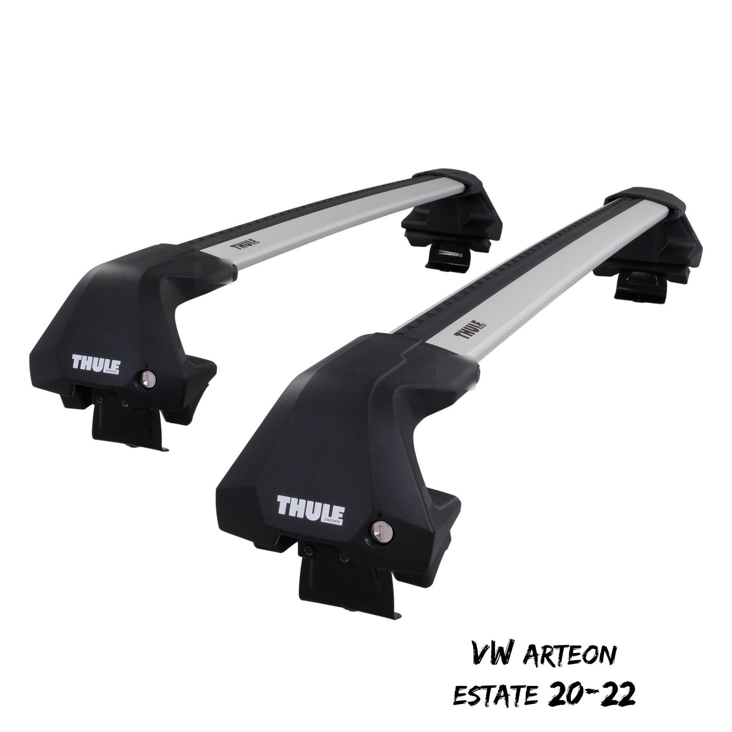 Thule WingBar Edge Silver Aluminium Roof Bars Set to fit VW Arteon Estate 20-22