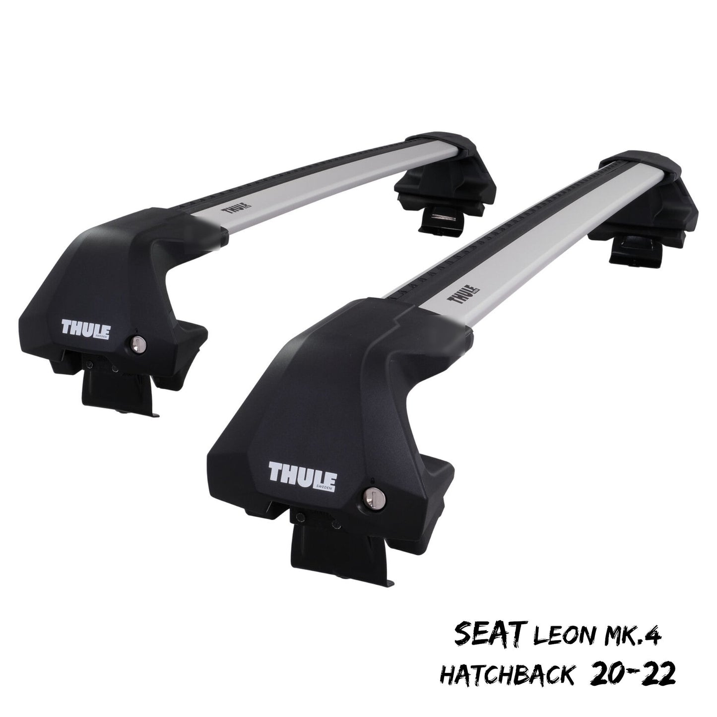 Thule WingBar Edge Silver Aluminium Roof Bars for Seat Leon Hatchback Mk.4 20-22