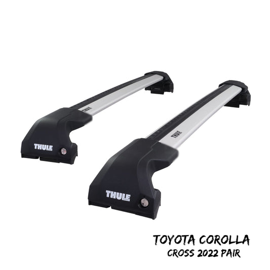 Thule WingBar Edge Silver Roof Bars Set for Lexus UX 250h & UX 300e 19-22 Rails