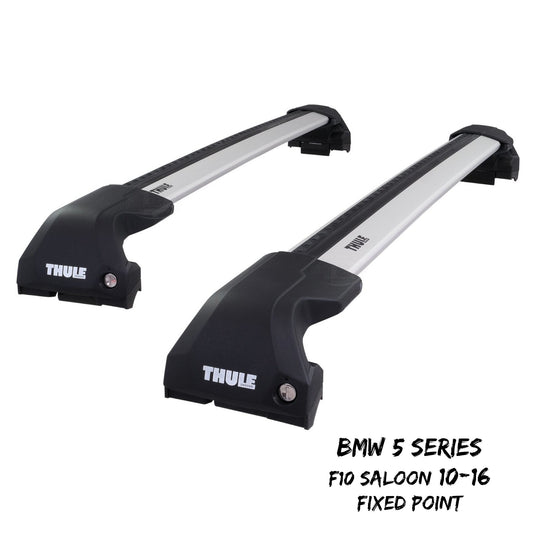 Thule WingBar Edge Silver Roof Bars BMW 5 Series F10 Saloon 10-16 Fixed Point