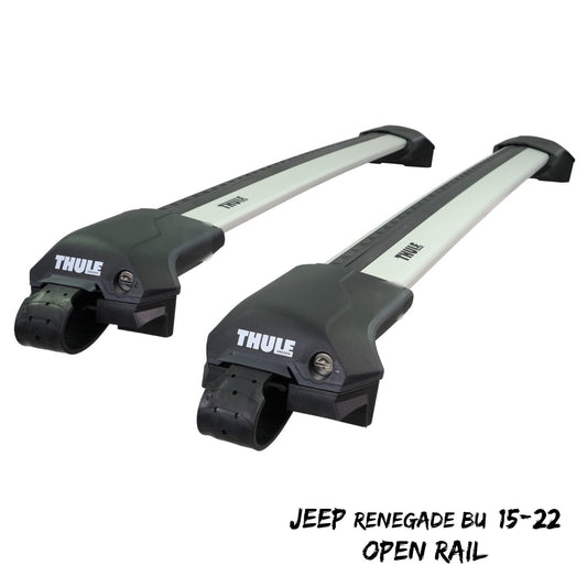 Thule WingBar Edge Silver Roof Bars Jeep Renegade BU 15-22 Open Rails Alu Aero