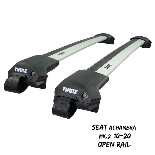 Thule WingBar Edge Silver Roof Bars Seat Alhambra Mk.2 10-20 Open Rails Alu Aero