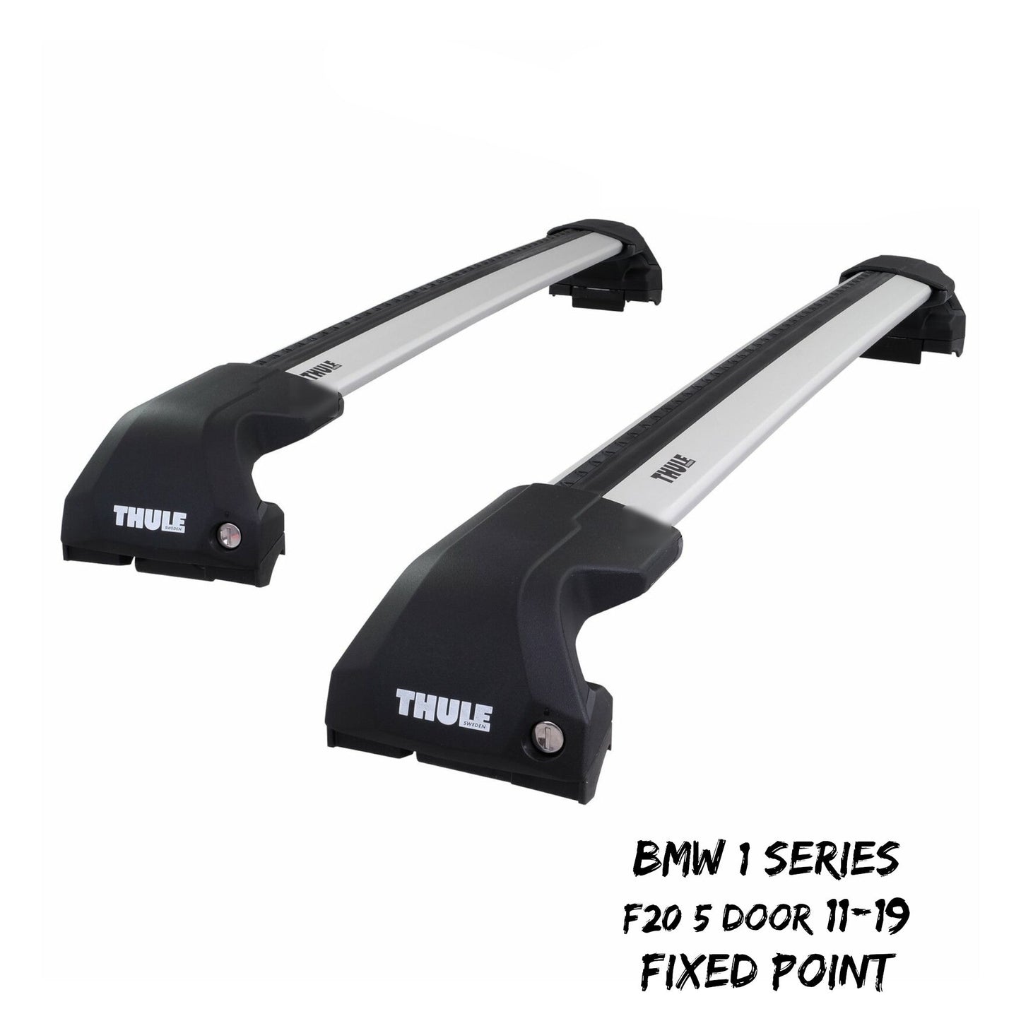 Thule WingBar Edge Silver Roof Bars for BMW 1 Series 5 Door F20 11-19 Fixpoint