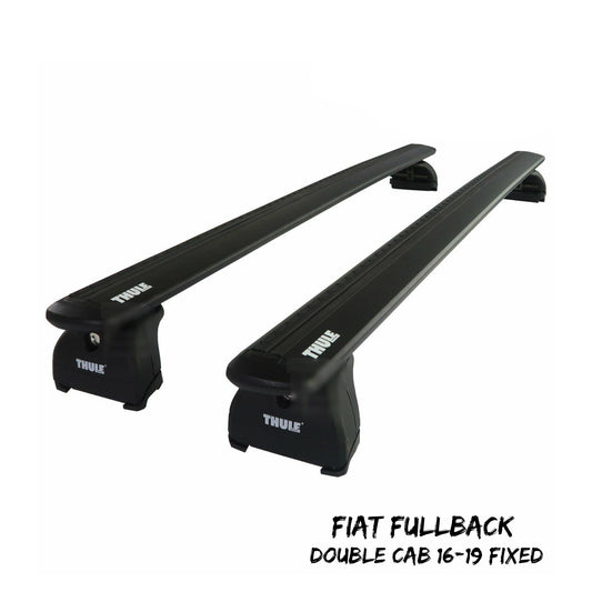 Thule WingBar Evo Black Roof Bars Set for Fiat Fullback Double Cab 16-19 Fixed