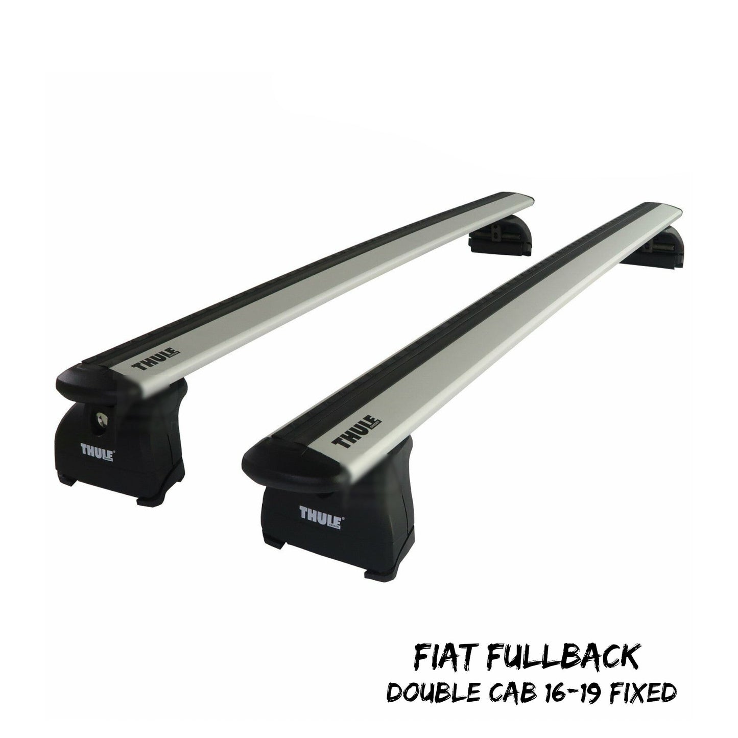 Thule WingBar Evo Silver Roof Bars Set for Fiat Fullback Double Cab 16-19 Fixed