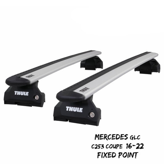 Thule WingBar Evo Silver Roof Bars fit Mercedes GLC C253 Coupe 16-22 Fixed Point