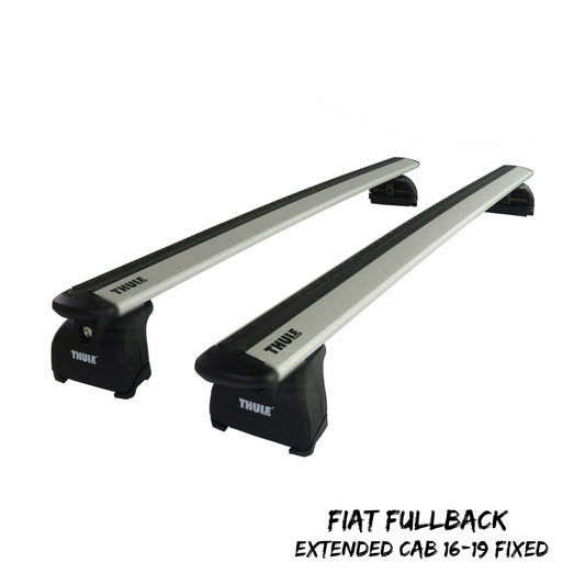 Thule WingBar Evo Silver Roof Bars to fit Fiat Fullback Extended Cab 16-19 Fixed