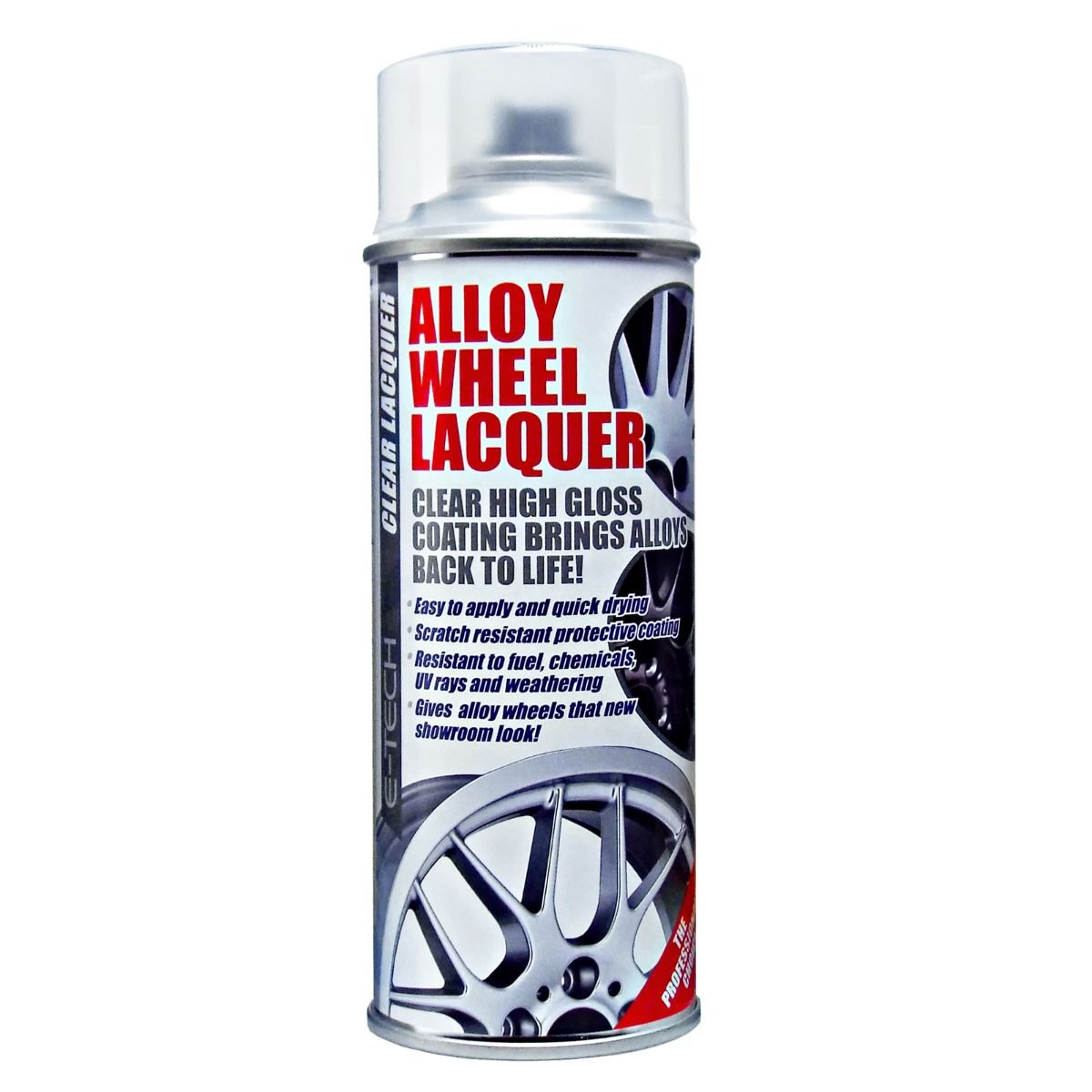 E-Tech Clear Alloy Wheel Lacquer Chip Resistant Wheel Refurbishing 400ml