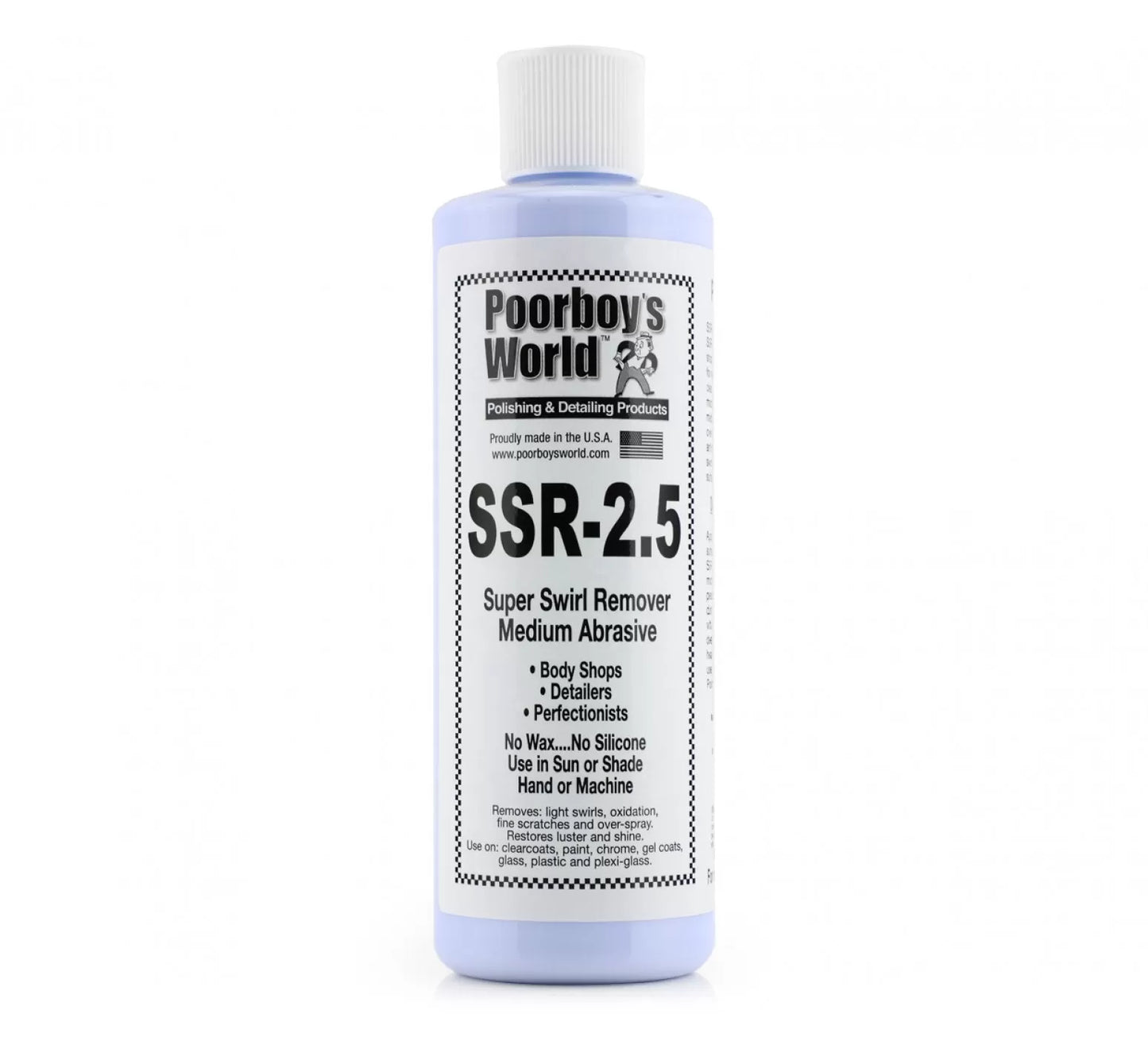 Poorboys Super Swirl Remover SSR 2.5 Medium Grade Swirl & Scratch Remover 473mL