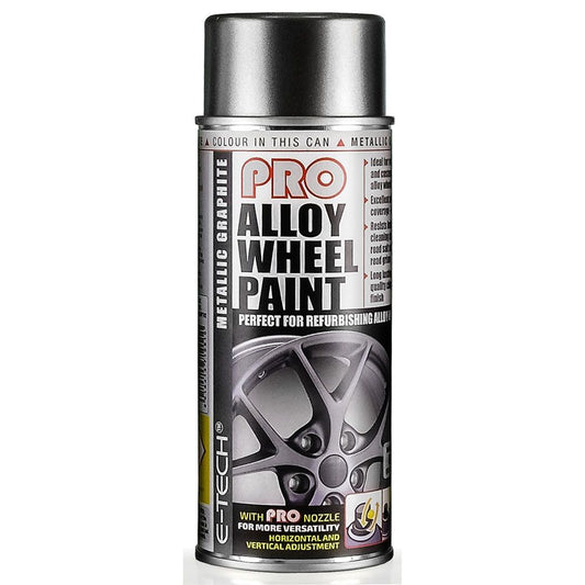 E-TECH Pro Alloy Wheel Spray Paint Metallic Graphite 400ML Car Chip Resis