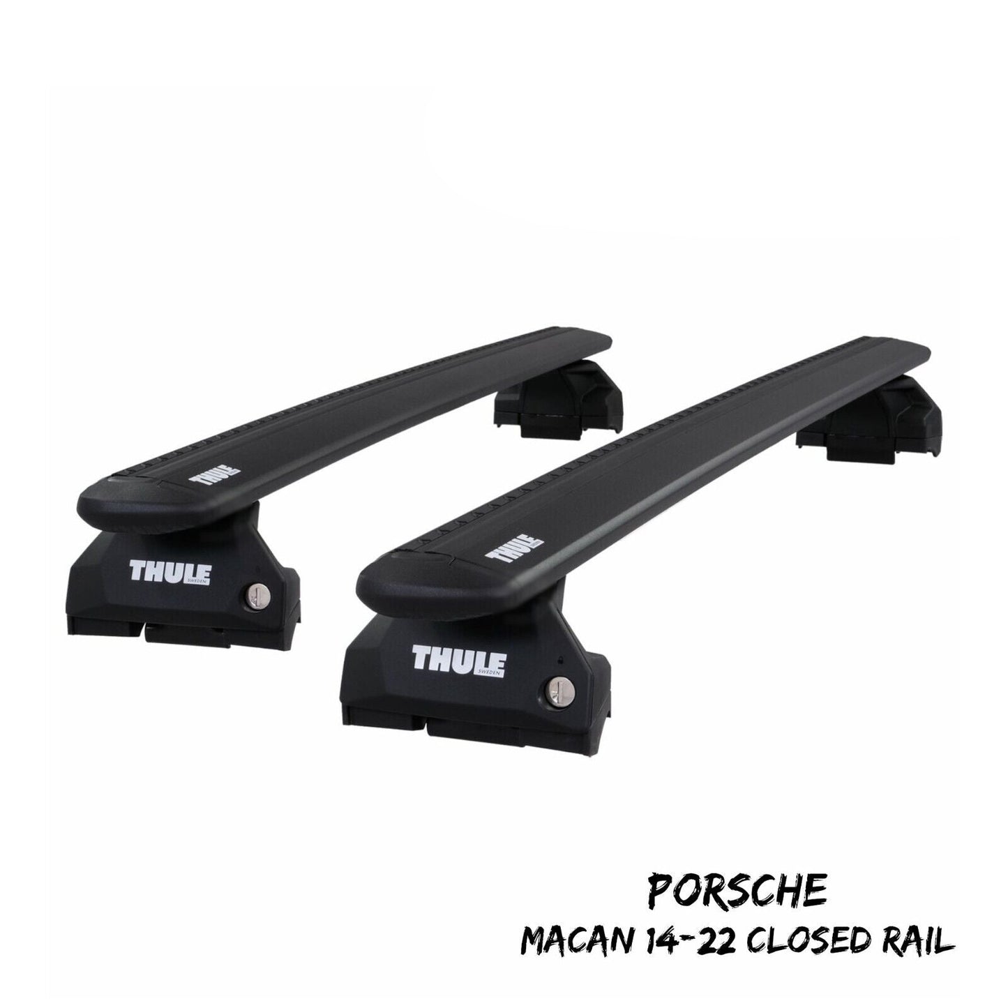 Thule Alu WingBar Evo Black Roof Bars Set to fit Porsche Macan 14-22 Closed Rail