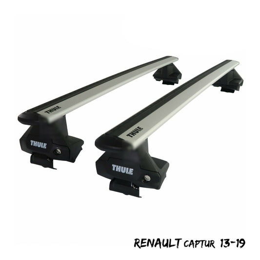 Thule Aluminium WingBar Evo Silver Roof Bars Set to fit Renault Captur 13-19