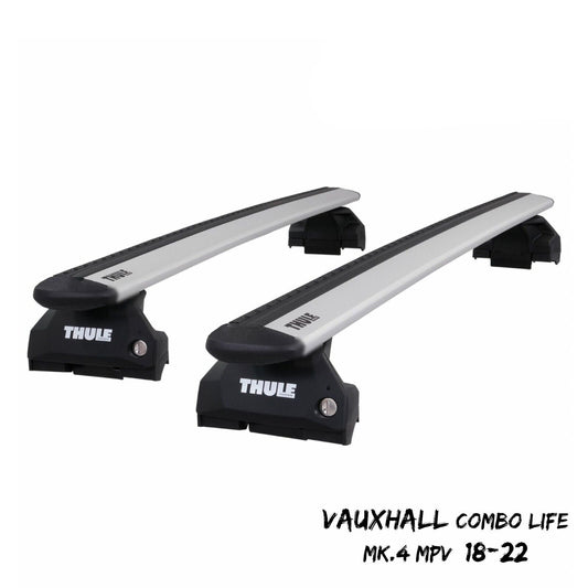 Thule Alu WingBar Evo Silver Roof Bar Set for Vauxhall Combo Life Mk.4 MPV 18-22